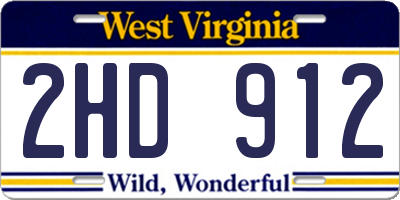 WV license plate 2HD912