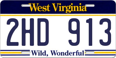 WV license plate 2HD913