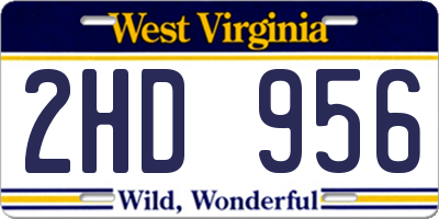 WV license plate 2HD956