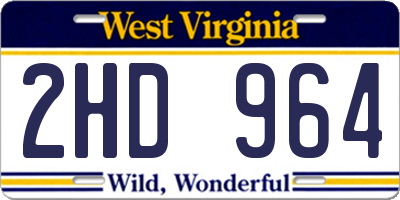 WV license plate 2HD964