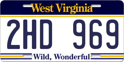 WV license plate 2HD969