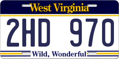 WV license plate 2HD970