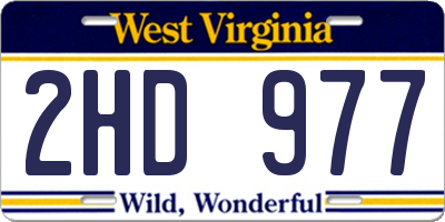 WV license plate 2HD977