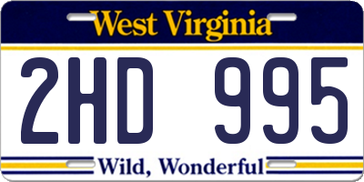 WV license plate 2HD995