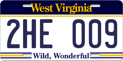WV license plate 2HE009