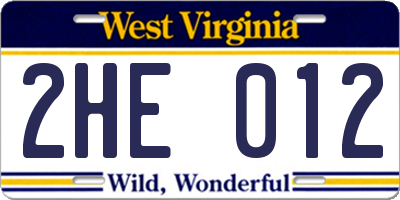 WV license plate 2HE012