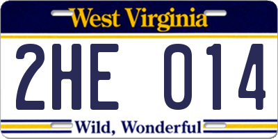 WV license plate 2HE014