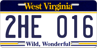 WV license plate 2HE016