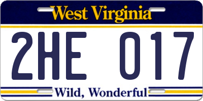 WV license plate 2HE017