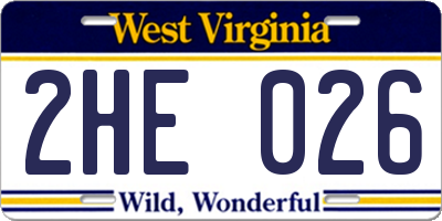 WV license plate 2HE026