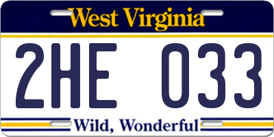 WV license plate 2HE033