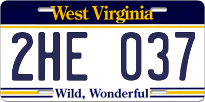 WV license plate 2HE037