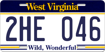 WV license plate 2HE046