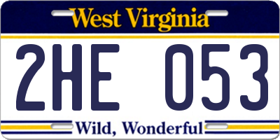 WV license plate 2HE053