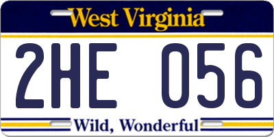 WV license plate 2HE056