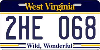WV license plate 2HE068