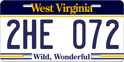 WV license plate 2HE072