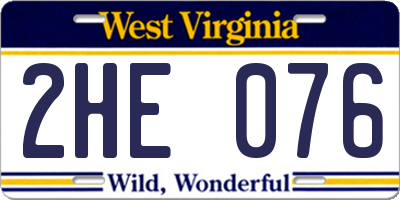 WV license plate 2HE076
