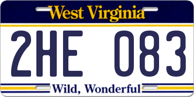 WV license plate 2HE083