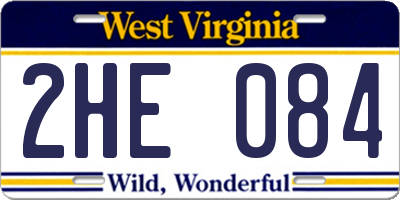 WV license plate 2HE084