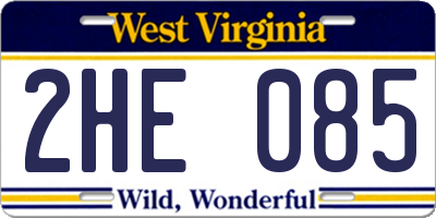 WV license plate 2HE085