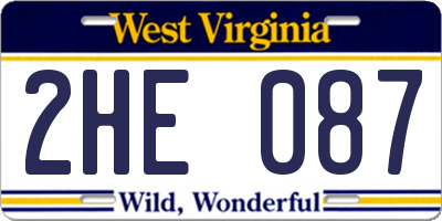 WV license plate 2HE087