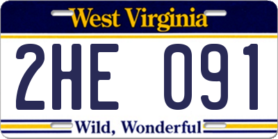 WV license plate 2HE091