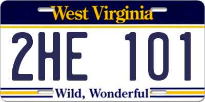 WV license plate 2HE101