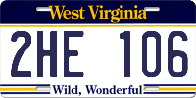 WV license plate 2HE106