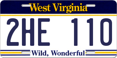 WV license plate 2HE110