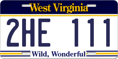 WV license plate 2HE111