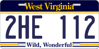 WV license plate 2HE112