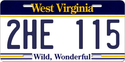 WV license plate 2HE115