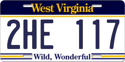 WV license plate 2HE117