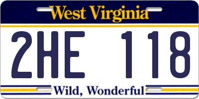 WV license plate 2HE118