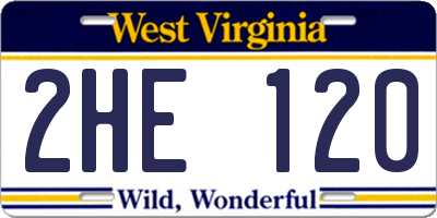 WV license plate 2HE120