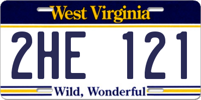 WV license plate 2HE121
