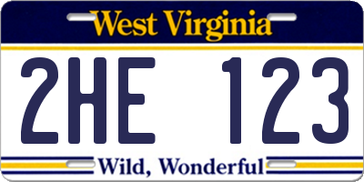 WV license plate 2HE123