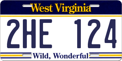 WV license plate 2HE124