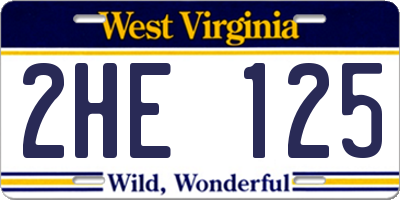 WV license plate 2HE125