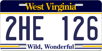 WV license plate 2HE126