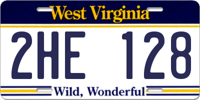 WV license plate 2HE128