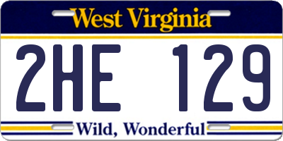 WV license plate 2HE129