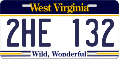 WV license plate 2HE132