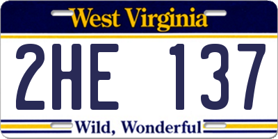 WV license plate 2HE137