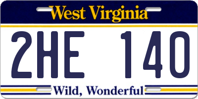 WV license plate 2HE140