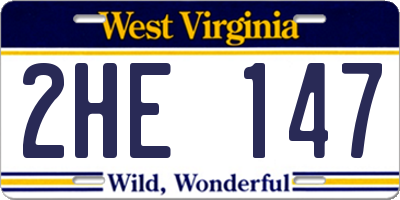 WV license plate 2HE147