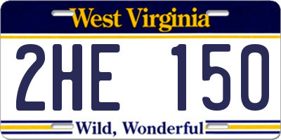 WV license plate 2HE150