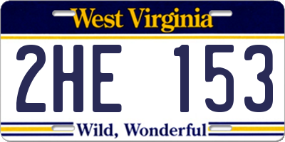 WV license plate 2HE153