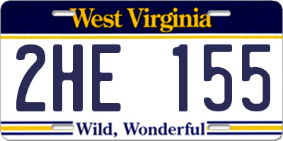 WV license plate 2HE155